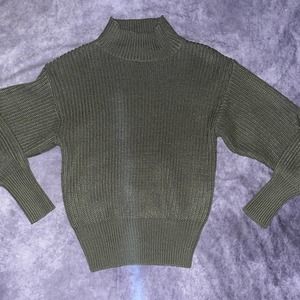 Brave Soul London Women's Size S Olive Green Waffle Knit Sweater